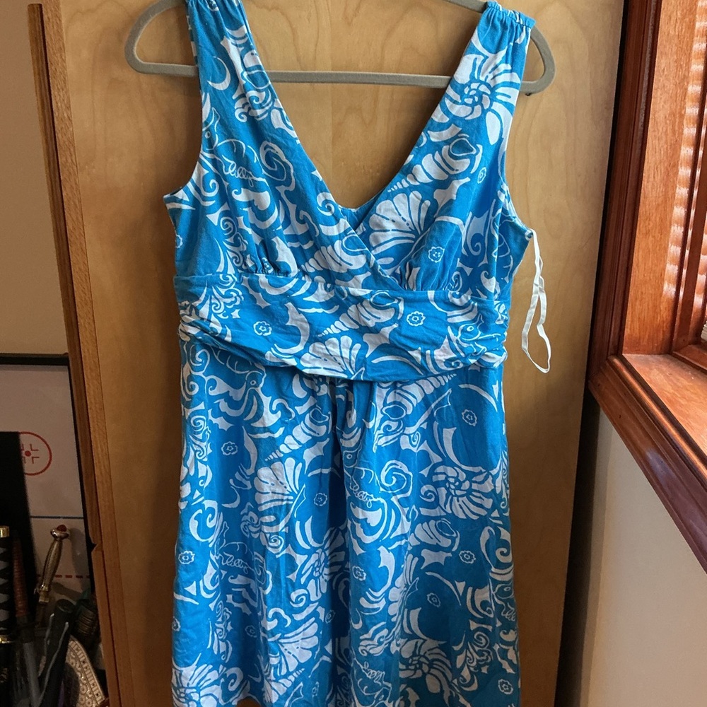 Lilly Pulitzer Vibrant Blue and White Midi Dress